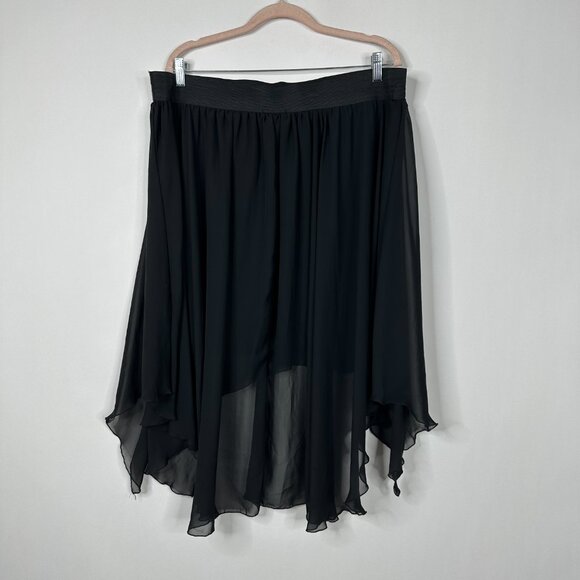 2/$30 Deb Chiffon High Low Skirt Lined Black XXL #A0258 TRB2 - Picture 4 of 7